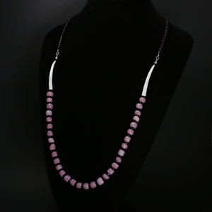 Pre-order: Beaded Dentalium Shell Necklace - Cheyenne Pink