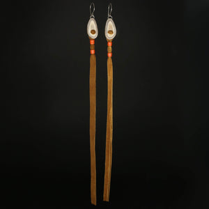 Long Caribou Hide Earrings