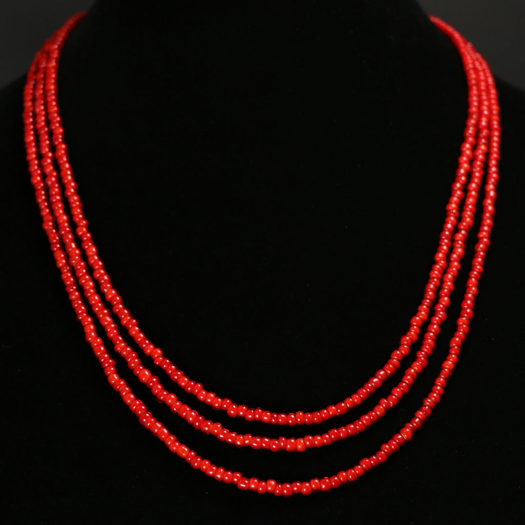 Beaded Necklace Red Whiteheart