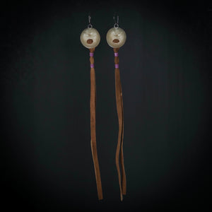 Extra Long Caribou Hide Earrings