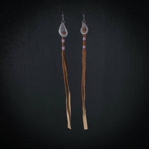 Long Caribou Hide Earrings