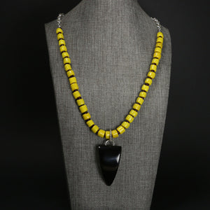 Beaded Bison Horn Statement Necklace