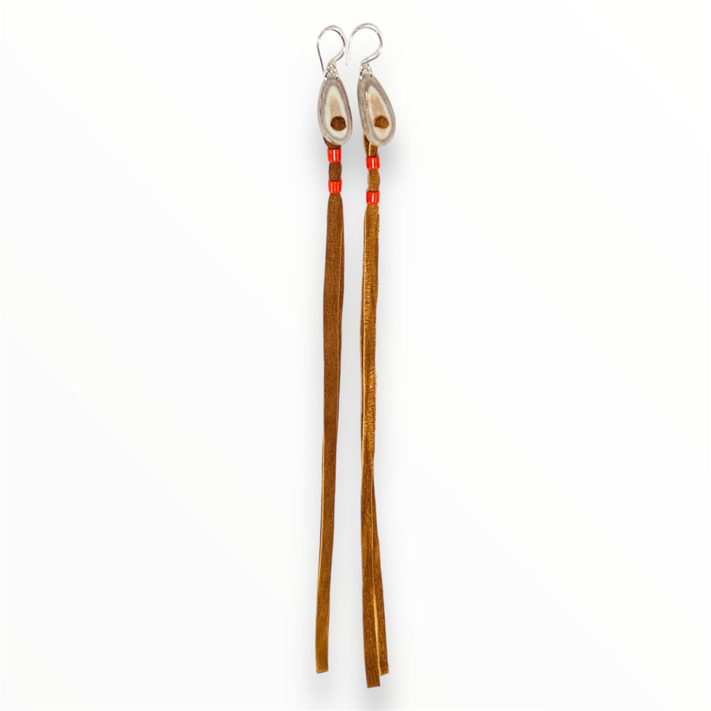 Long Caribou Hide Earrings